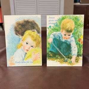 Vintage Inspirational Art Prints by Francis Hook Stand Up Cards, 1983